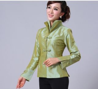 Dark Blue Green Burgundy Black Chinese Women's Silk Jacket Coat Sz M XXXL