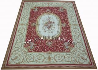 8'x10' Handmade Floral Roses French Aubusson Design Needlepoint Area Rug