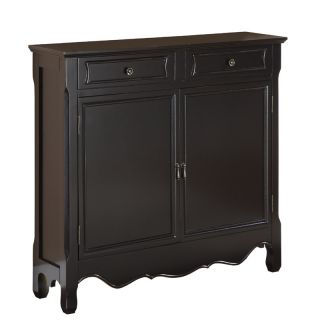 Powell Simple Design Two Door Drawers Black Storage Cabinet Console Accent Table