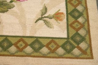 4x6 Handmade French Floral Aubusson Needlepoint Rug