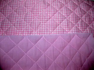 Pink and White Check Quilted Material Make Baby Blanket