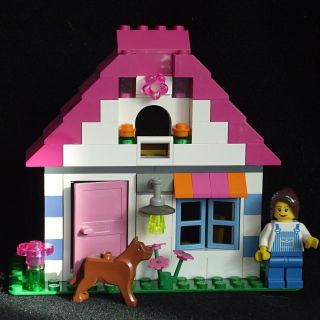 Lego Pink Bricks Girls House Set Female Girl Minifig Dog 92 Pcs