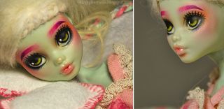 Set OOAK Custom Repainted Doll Monster High Frankie Stein