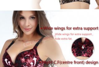 Ladies Sexy New Leopard Wide Wings Support Padded Bra 34 36 38 40 B Light Brown