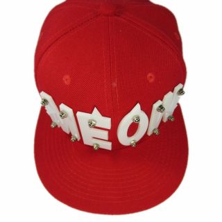 Paislee Snapback Meow Mens' Cap Hat Red White 3D Letters Bolted 1pc