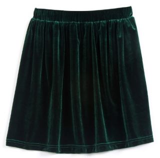 Fashion Vintage Velvet Loose Pleated Pendulum Tutu High Waist Short Skirts
