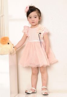 Baby Girl Pink Tutu Dress Party Petti Skirt Polka Dot Princess Ruffled Flower UK