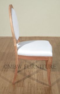 Solid Unfinished Mahogany French Style Muslin Balloon Back Side Chair UCH002S