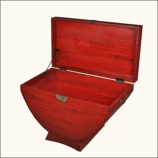 Sierra Red Mango Wood Hope Toy Jewelry Box Antique Style Storage Trunk Chest New