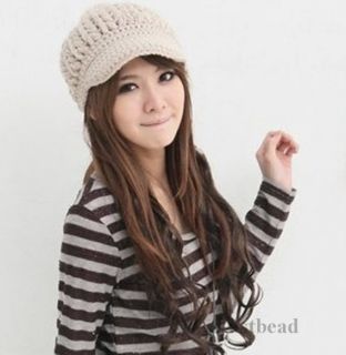 Stylish Women Girls Wool Peaked Hat Cap Warm Crochet Knit Winter Ski Beanie