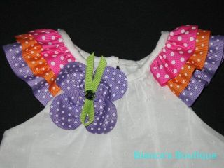 New "Fushia Butterfly Gems" Capri Girls Clothes 6M Baby Spring Summer Boutique