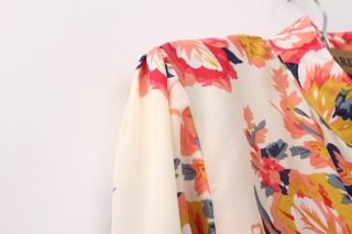 New Spring Autumn Blouse Top Vintage Floral Print Long Sleeve Blouses Shirt