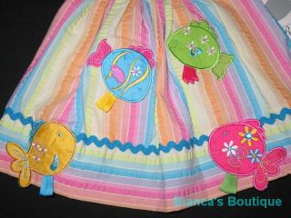 New "Rainbow Fish" Sun Dress Girls Summer Clothes 3M Spring Baby RARE Editions