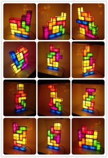 DIY Tetris Constructible Retro Game Stackable LED Desk Table Lamp Night Light