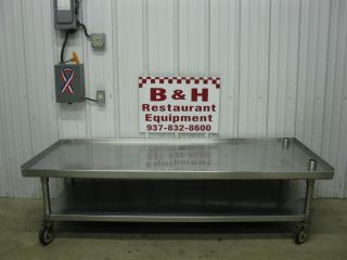 72" x 30" Stainless Steel Heavy Duty Mobile Equipment Griddle Stand Table