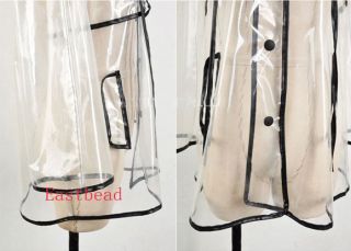Women Men Girls Boys' Fashion Transparent Runway Style PVC Clear Rain Coat Hot