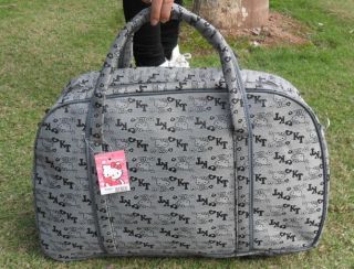 Ladies Hello Kitty Holdall Gym Duffle Bag Black Yellow Travel Cabin Hand Large