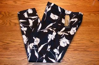 $89 RL Ralph Lauren Petite Jeans Black White Floral Tropical 4P 29x27
