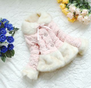Nobler Toddler Girls Faux Fur Fleece Lapel Coat Kids Winter Warm Jacketouterwear