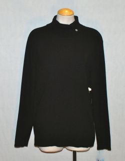 New Lauren Ralph Lauren Woman Black 100 Cotton Turtleneck Sweater Size 3X