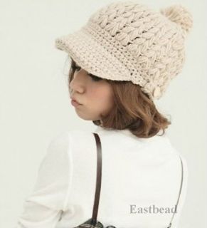 Stylish Women Girls Wool Peaked Hat Cap Warm Crochet Knit Winter Ski Beanie