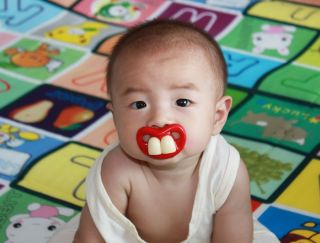 Funny Dummy Dummies Pacifier Novelty Teeth Moustache Baby Child Soother