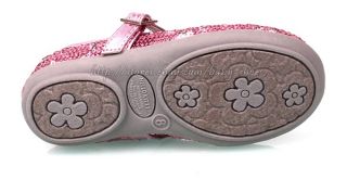 Toddler Girls Pink Mary Jane Sequined Flat Shoes US Kids Size 5 6 7 8 9 10