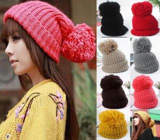 Women Braided Winter Warm Baggy Beanie Knit Oversized Slouch Crochet Ski Hat Cap