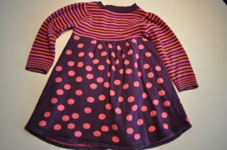 Le Top Girls Size 4T Sweater Dress Cute for Winter Polka Dot Floral Purple