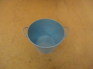 Designer Bucket Decorative 7in Diameter x 5 1 2in H Blue Country Metal