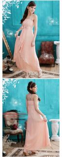 New Chiffon Bow Bridesmaid Ball Cocktail Party Prom Halter Neck Evening Dress