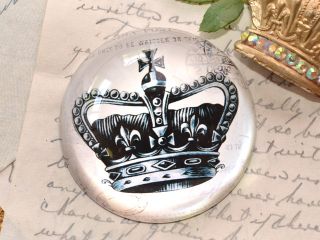 Shabby Cottage Chic French Style Crown Crystal Paper Weight Office Home Decor