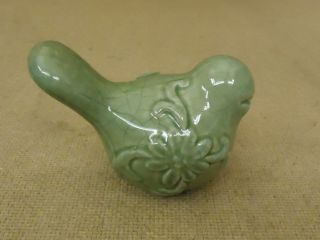 TII Collections Bird Figurine 4in Green Crackled Porcelain