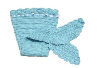 3pcs Infant Girls Baby Crochet Mermaid Headband Top Tail Photo Prop Outfit Blue