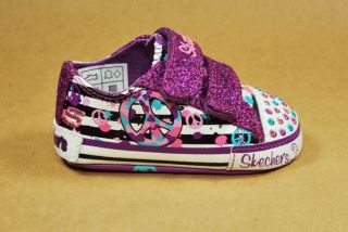 Skechers Crib Shoes Twinlkle Toe Lil Hipster Purple New Born Babys 89239N WBPR
