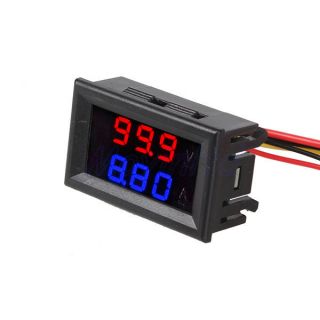 Mini DC 0 100V 0 9 99A Dual LED Display Digital Ammeter Voltage Meter Panel