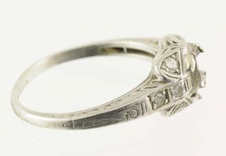 Vintage 850 Platinum Clear Diamond Art Deco Ring Size 5