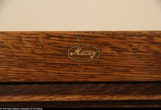 Macey Oak 4 Drawer Antique 1910 File Cabinet Bronze Hardware