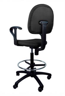 Drafting Chair Ergonomic Stool School Office Work Armrest Art Footrest Black