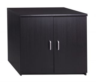 Marino 2 Door Ash Black Wood Grain Quality Cupboard Cabinet Storage Solid Unit