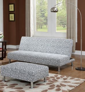 Kings Brand Zebra Design Fabric Klik Klak Sofa Futon Bed Sleeper New