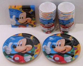 Mickey Mouse Birthday Party Set 16 Plates Napkins Cups