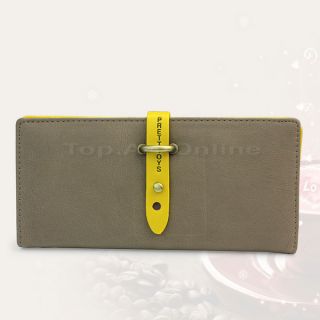 Light Gray Korea Style Lady Women Long Wallet Purse Coin Bag Card Holder Handbag