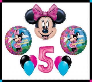 Disney Minnie Mouse Clubhouse "5" Feliz Cumpleanos Balloon Set Party Decoration