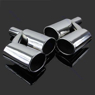 Chrome Quad Exhaust Muffer Tips Pip for Mercedes Benz AMG Style W204 C Class C63