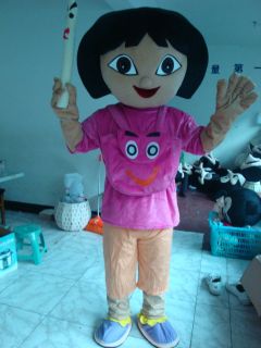 Professional Cartoon Explorer Girl Dora Mascot Costume Halloweenparty Adult Size