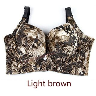 Ladies Sexy New Leopard Wide Wings Support Padded Bra 34 36 38 40 B Light Brown