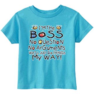 I'M The Boss do Things My Way Toddlers Short Sleeve T Shirt 2T 3T 4T 5 6 7 Funny