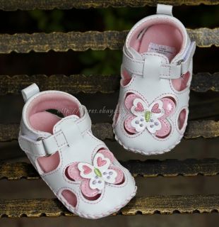 Baby Infant Girl White Butterfly Sandals Dress Crib Shoes Size 6 9 9 12 Months