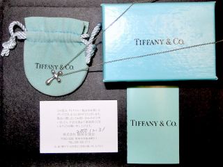 Tiffany Co Elsa Peretti Cross Pendant Necklace Sterling Silver 925